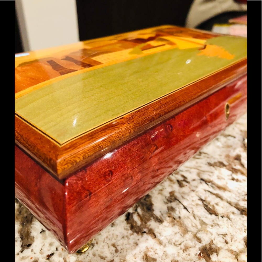 Vintage Italian Sorrento Inlaid Jewelry Music Box
